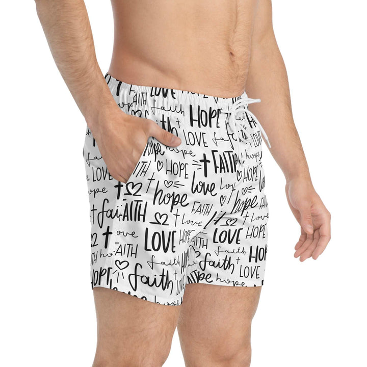Men's Faith Swim Trunks with cross designs