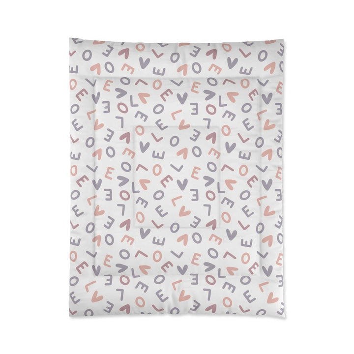 Love Design Comforter with cozy fluffy polyester fabric and playful love-themed print pattern