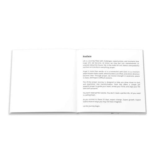 23 Days of Prayer photo book with 24 pages, glossy or matte finish, preserving meaningful moments in vivid color