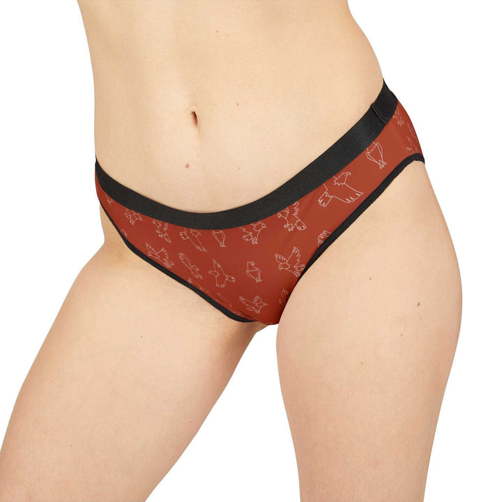 Women's Eagle Pattern Underwear with black elastic waistband, breathable antimicrobial fabric, and all-over eagle prints