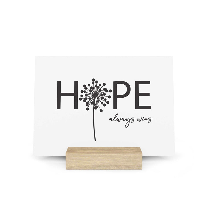 Hope Gallery Board with hand-crafted wooden oak stand showcasing contemporary art decoration