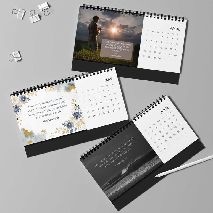 2025 desktop calendar with spiral