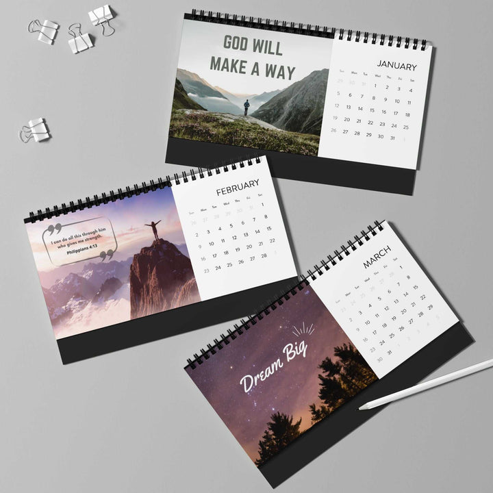 2025 desktop calendar with spiral binding