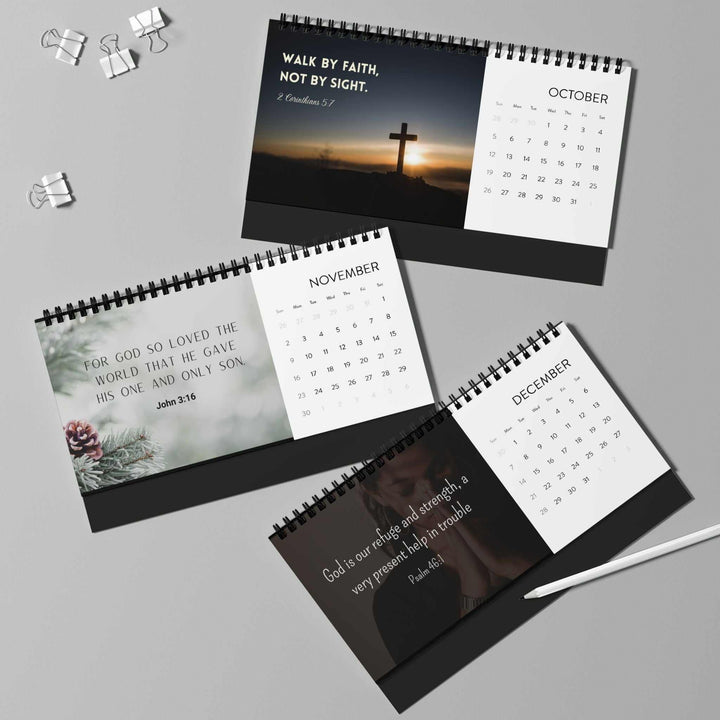 2025 desktop calendar with spiral binding, 10x5 inches