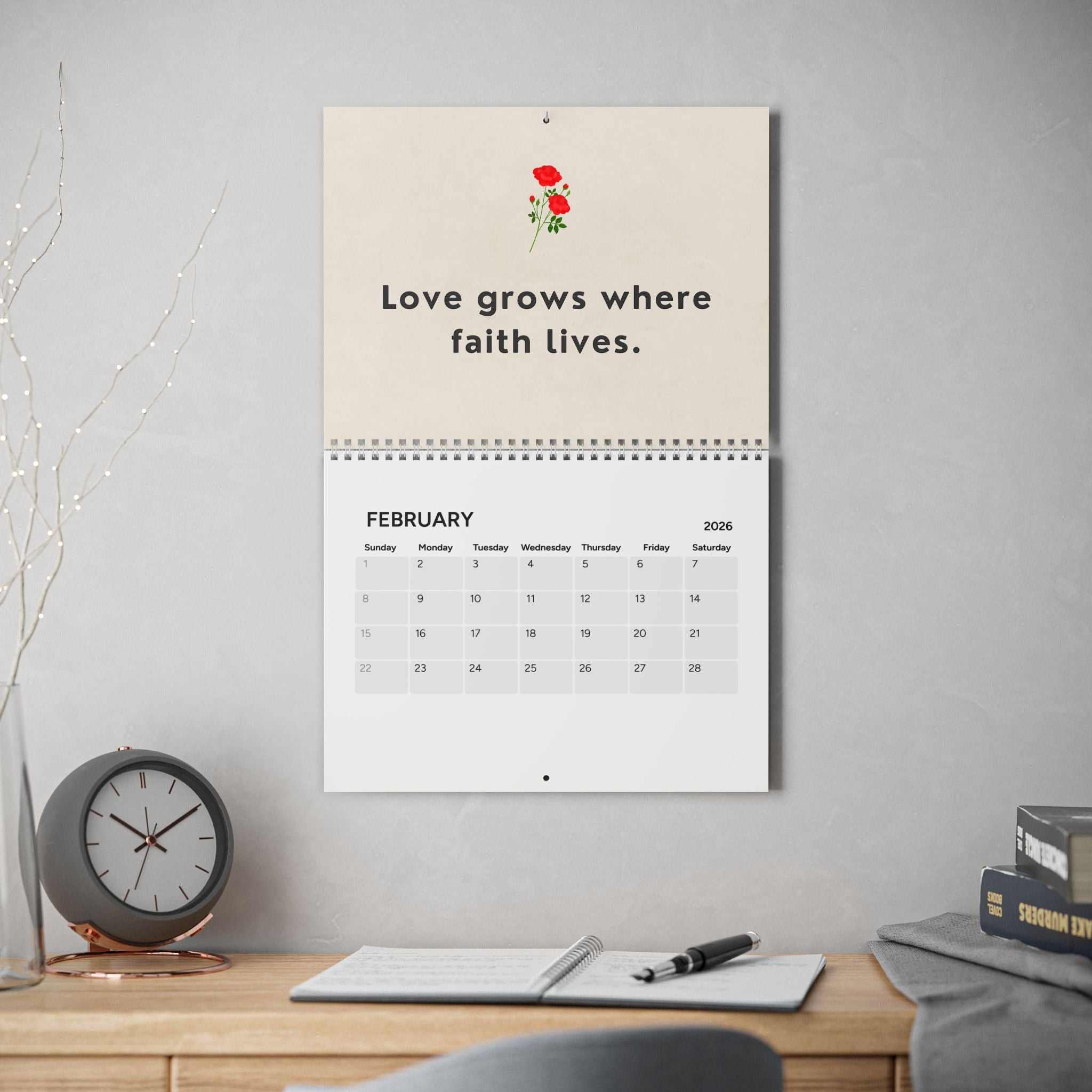 2026 Inspirational Calendar with motivational quote
