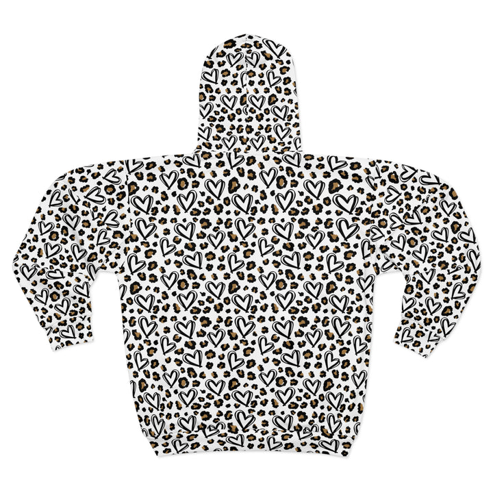 Hearts Pattern Zip Hoodie