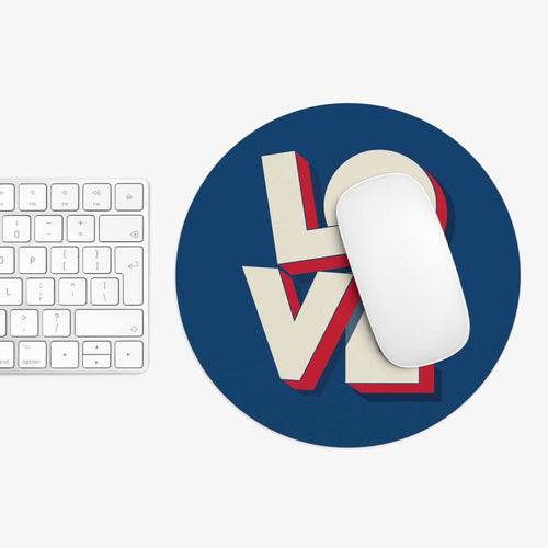 3D Love Mouse Pad round neoprene with non-slip bottom