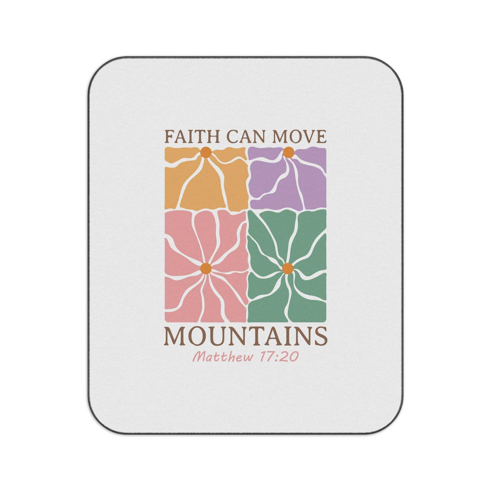Matthew 17:20 picnic blanket with colorful cross pattern design and faith quote, soft polyester fleece and water-resistant backing
