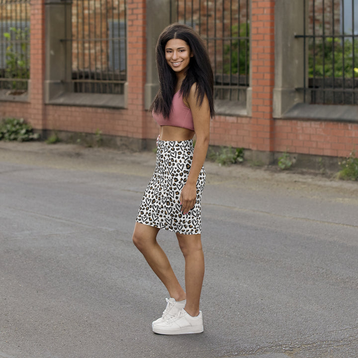 Leopard Heart Pattern Skirt