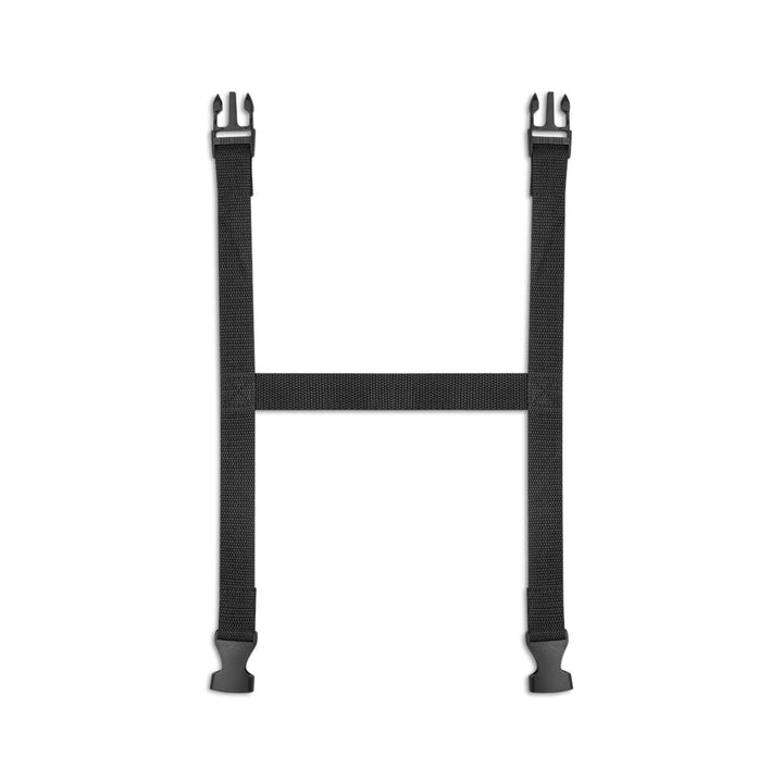 Black carrying strap with buckles for Christian picnic blanket