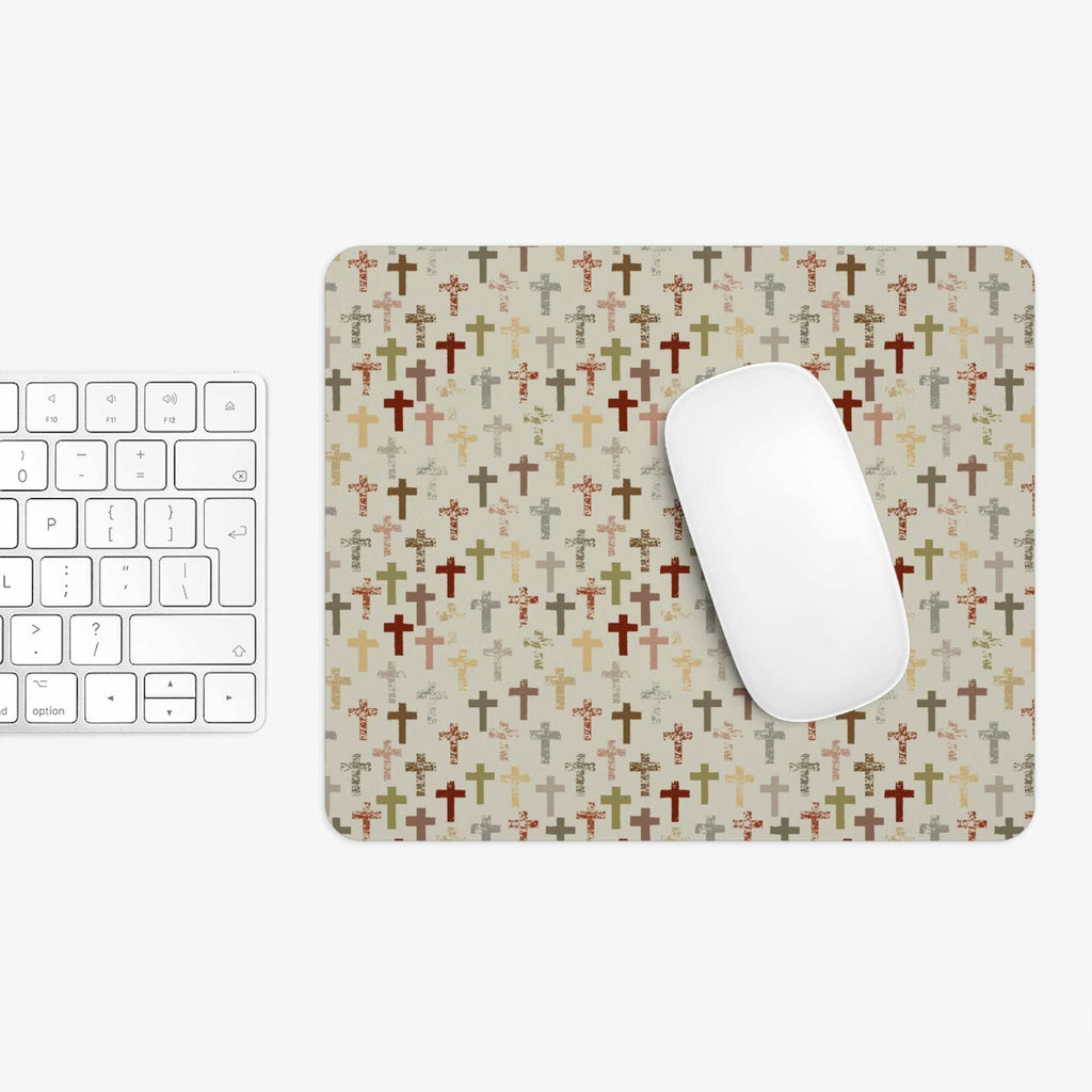 Abstract Crosses Mouse Pad with colorful cross pattern
