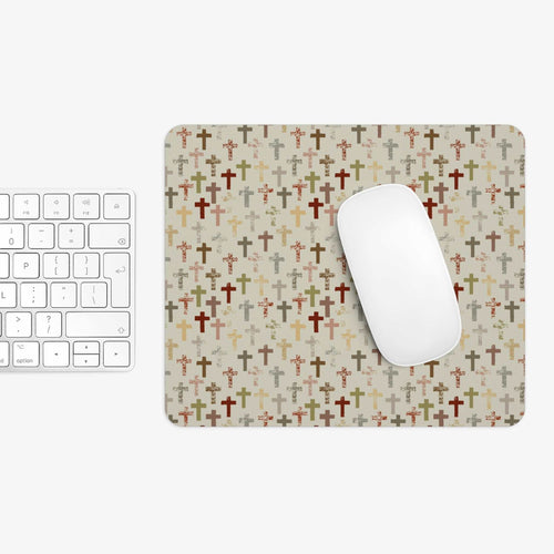 Abstract Crosses Mouse Pad with colorful cross pattern