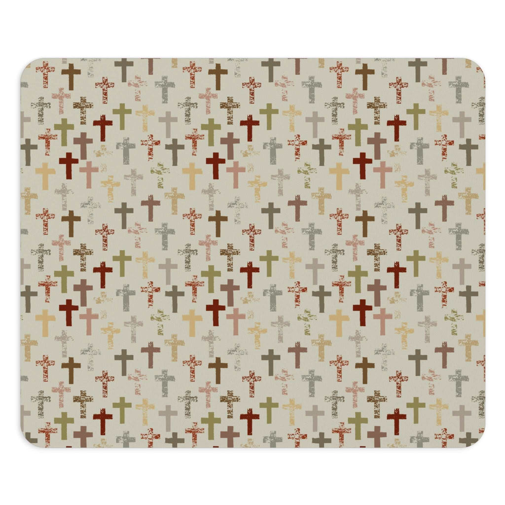 Abstract Crosses Mouse Pad with multicolored crosses pattern