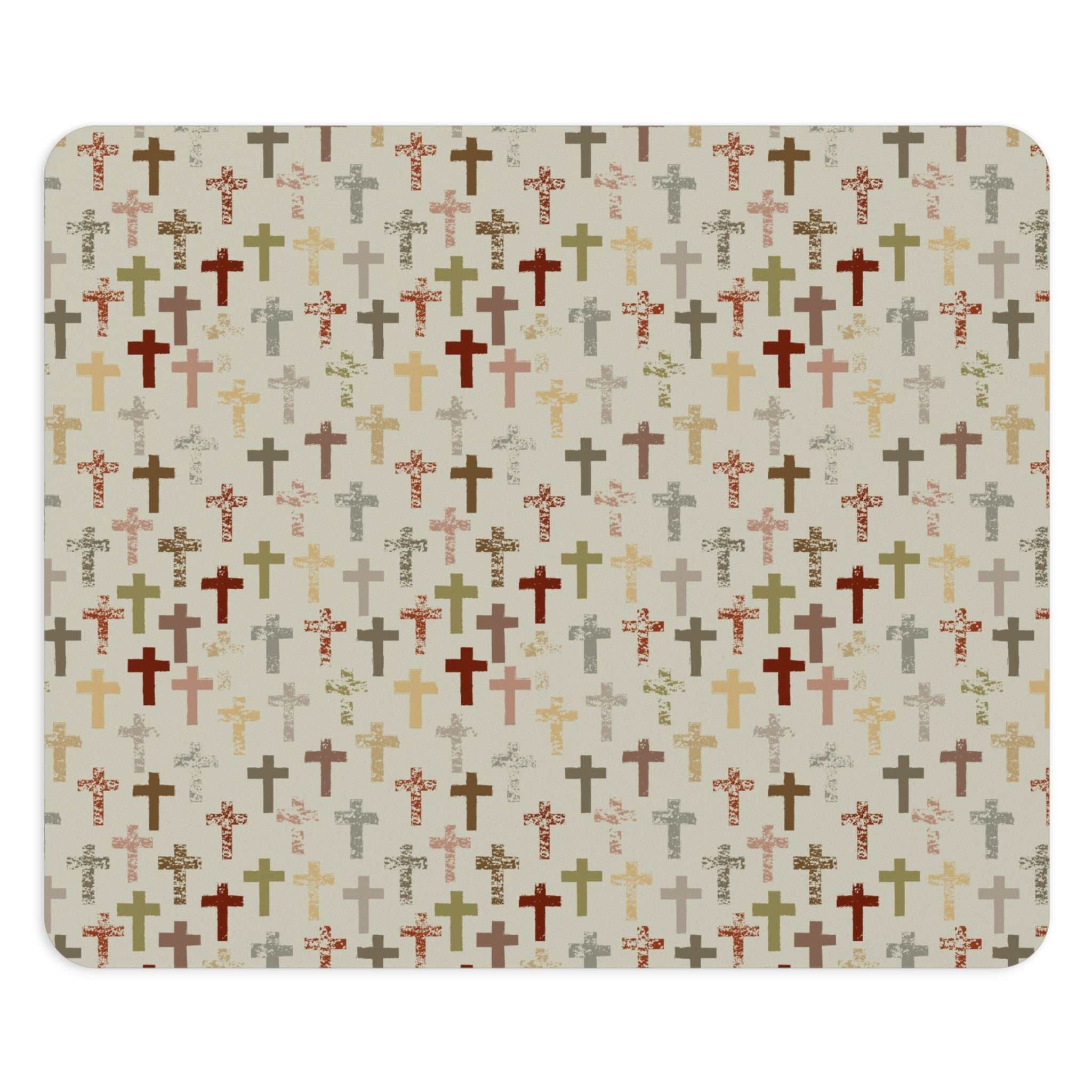 Abstract Crosses Mouse Pad with multicolored crosses pattern