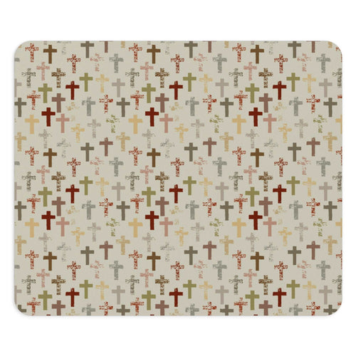 Abstract Crosses Mouse Pad with multicolored crosses pattern