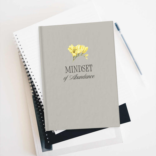 Abundance Mindset Vision Board hardcover notebook with yellow flower