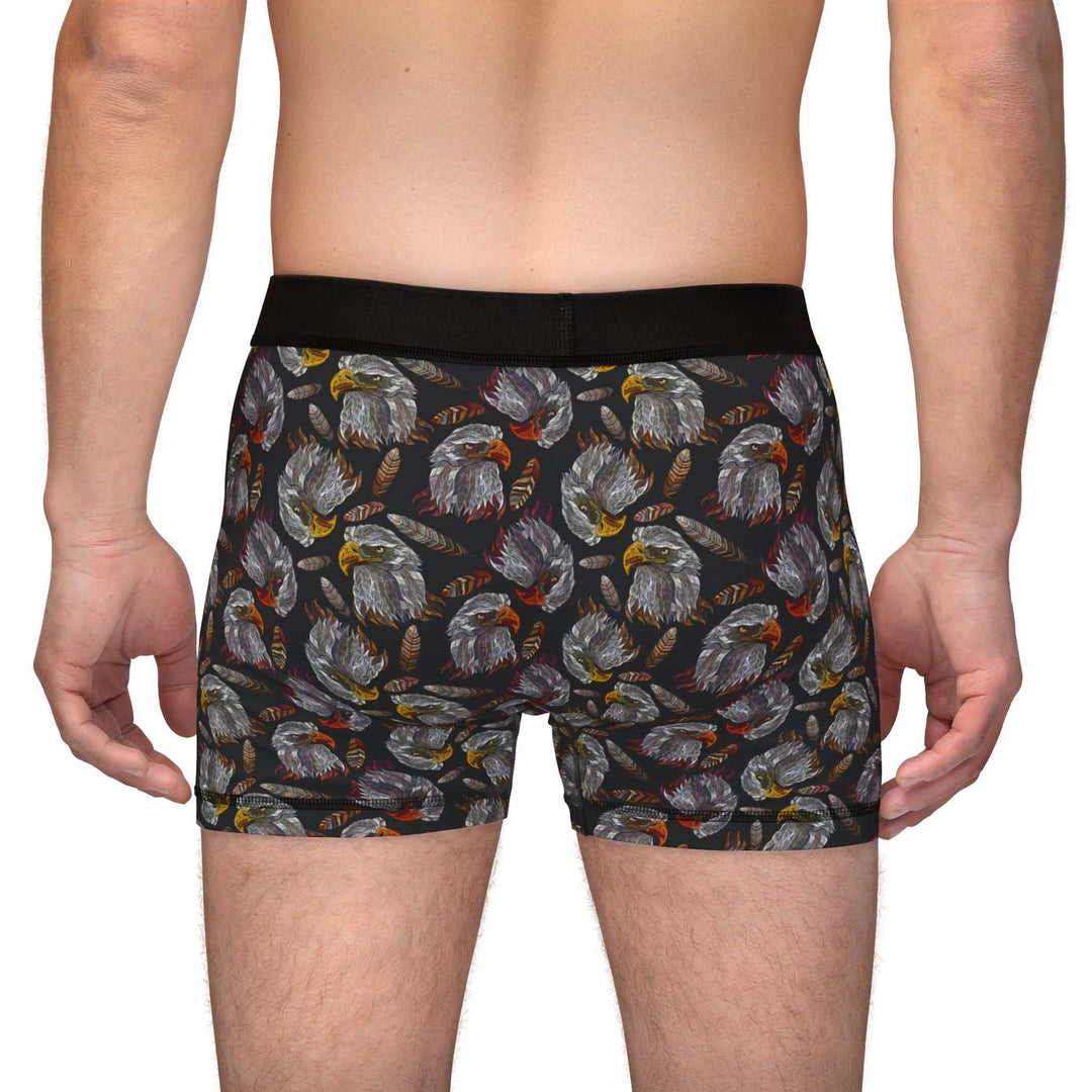 Back view of man wearing Head Eagle Men's Boxers