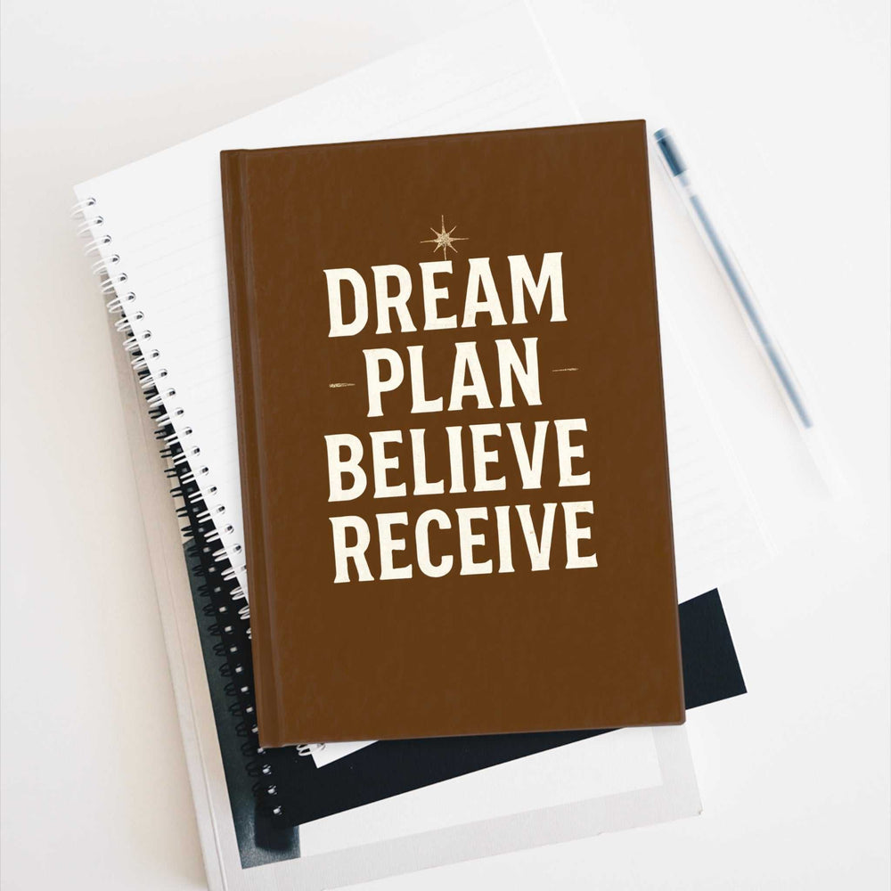 Believe & Achieve Vision Board brown hardcover notebook