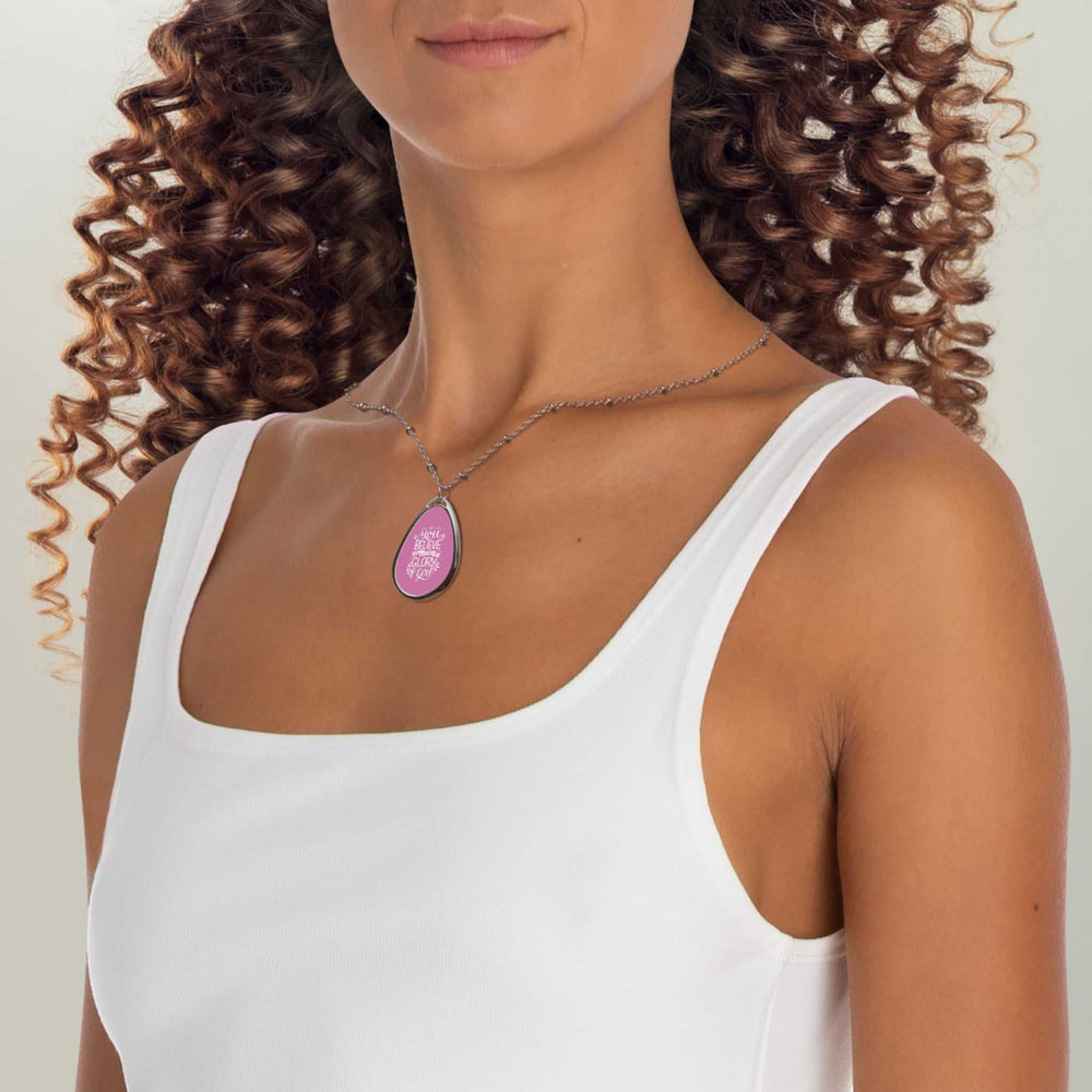 Bible Quote Oval Necklace with ellipse-shaped pendant