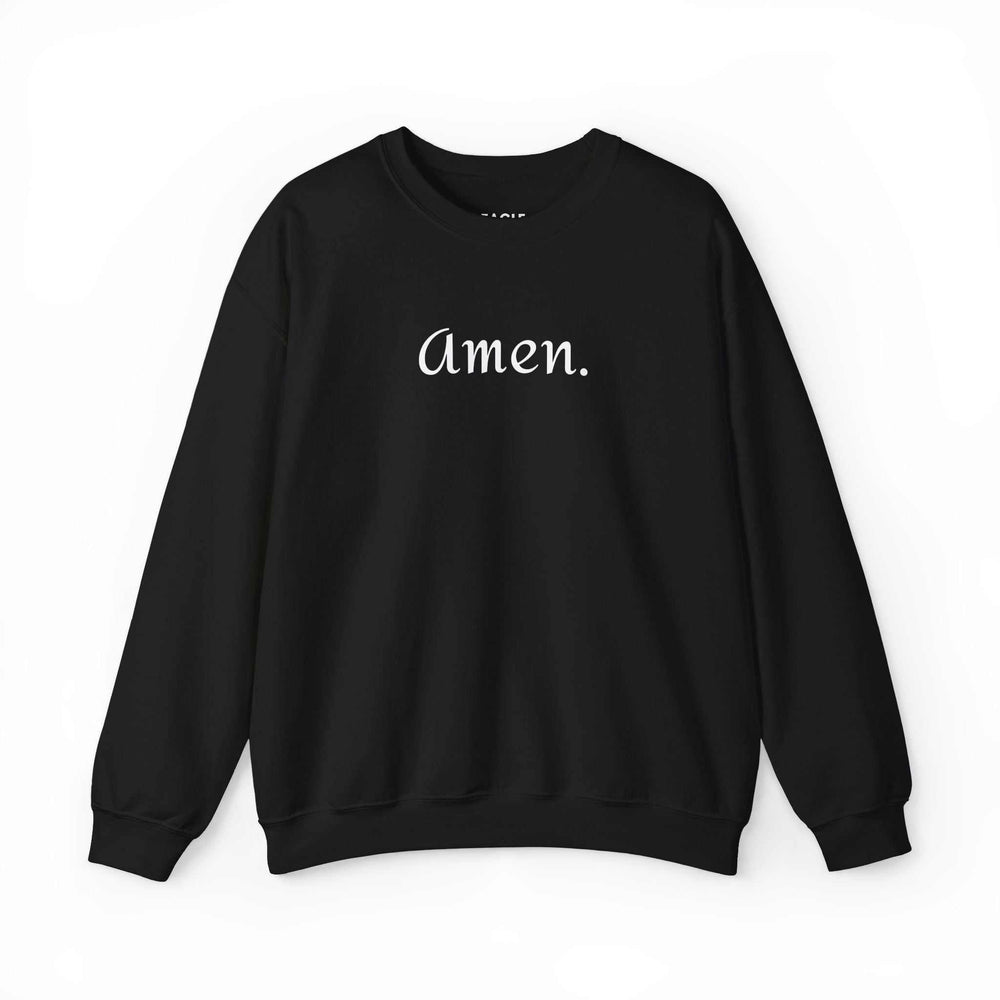 Black Amen sweatshirt with classic fit and white text design