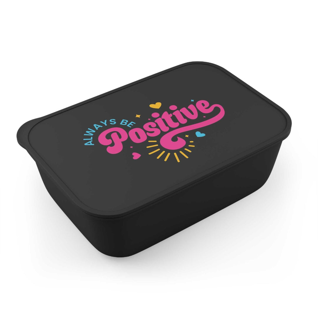 Black Be Positive Bento Box made of eco-friendly PLA bioplastic