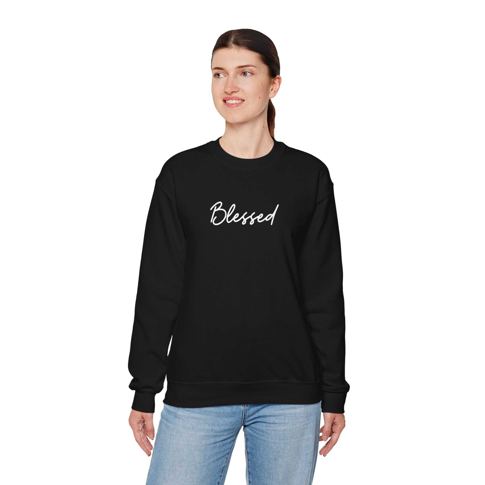 Black Blessed Sweatshirt with crewneck