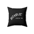 Black Bondie Kontan Twa Pillow with white text