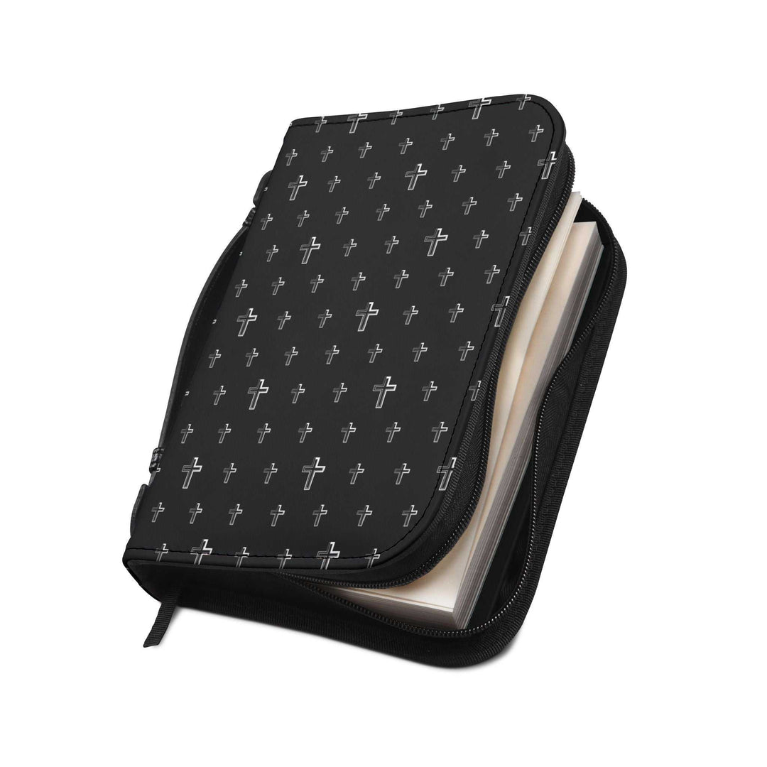 Black Christian Cross Bible Cover with zipper