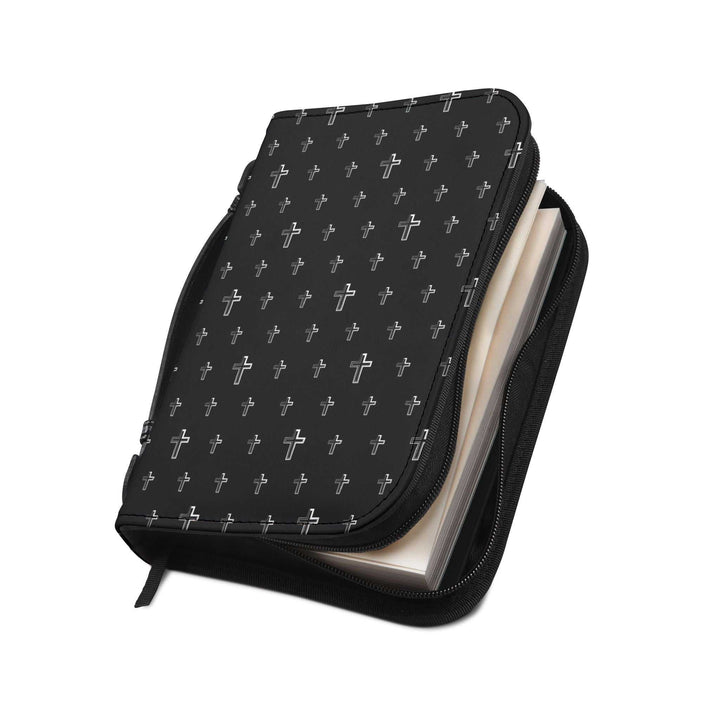 Black Christian Cross Bible Cover with zipper