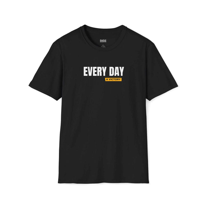 Black Daily Victory T-Shirt with "EVERY DAY A VICTORY" text