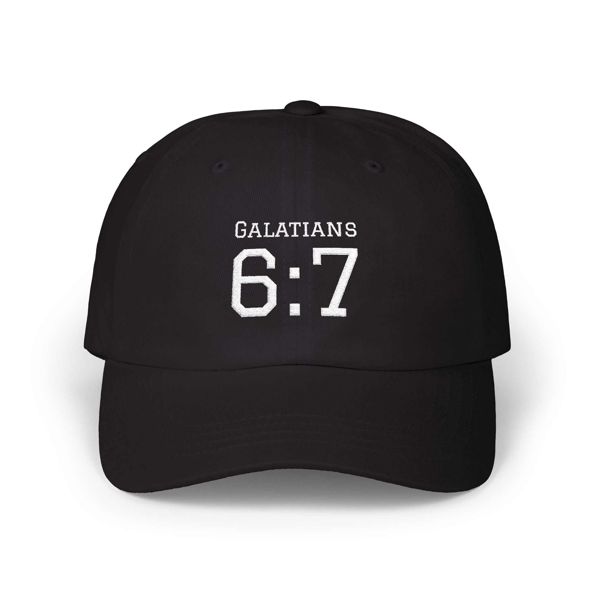 Black Galatians 6:7 embroidered dad cap