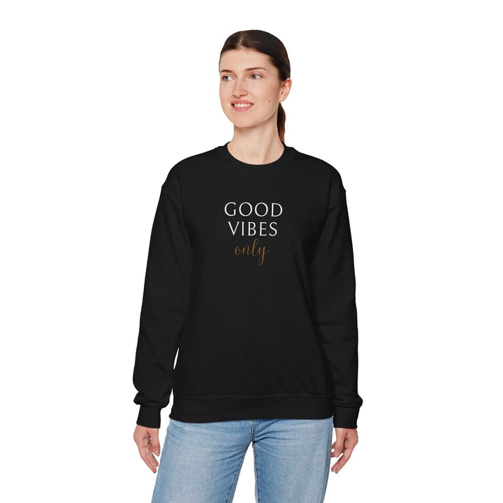 Black Good Vibes Sweatshirt with crewneck