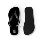 Black Happy Mind Flip Flops with cushioned EVA sole