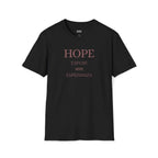 Black classic fit T-Shirt with multi-language hope message made of 100% ring-spun cotton