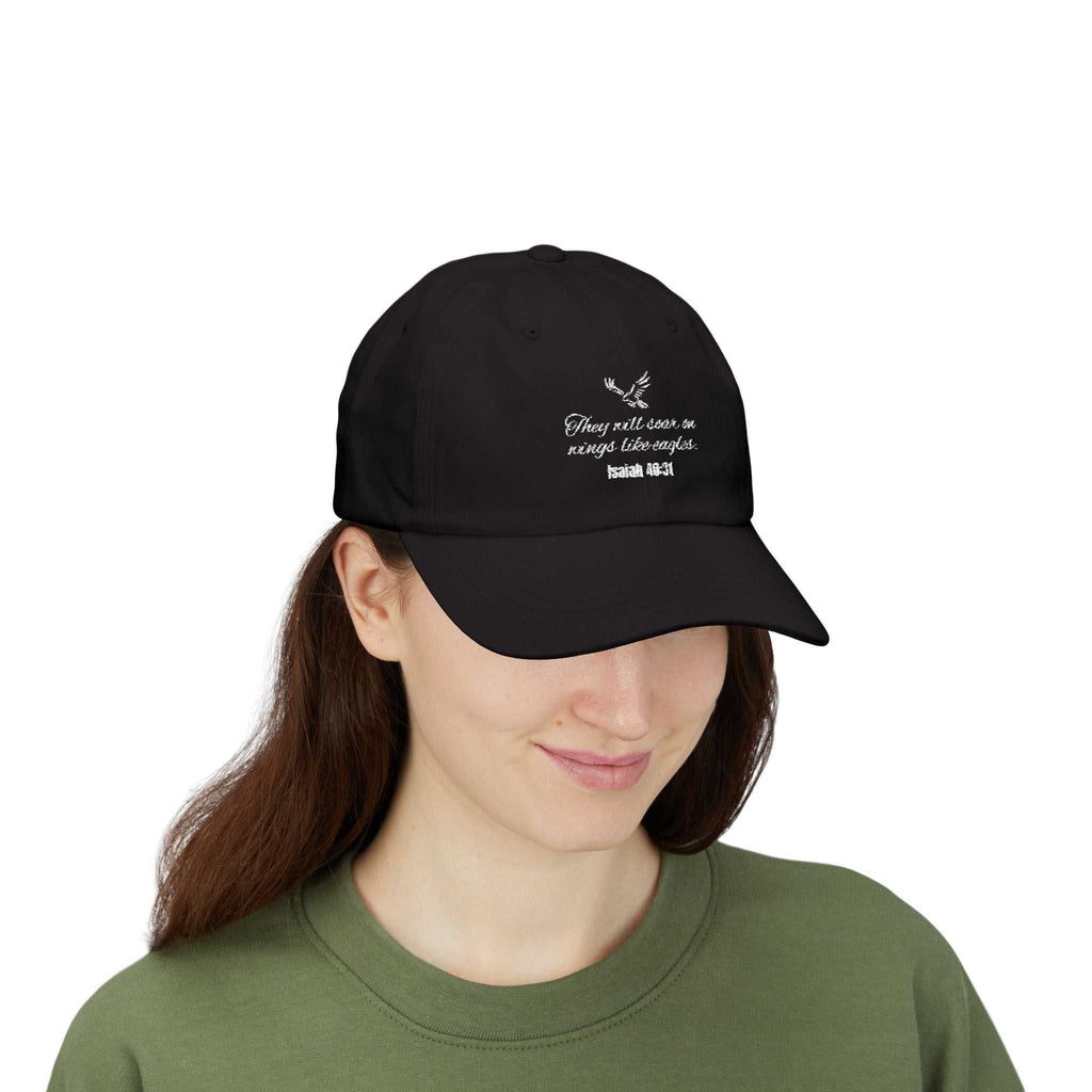 Black Isaiah 40:31 cotton dad cap with embroidered scripture