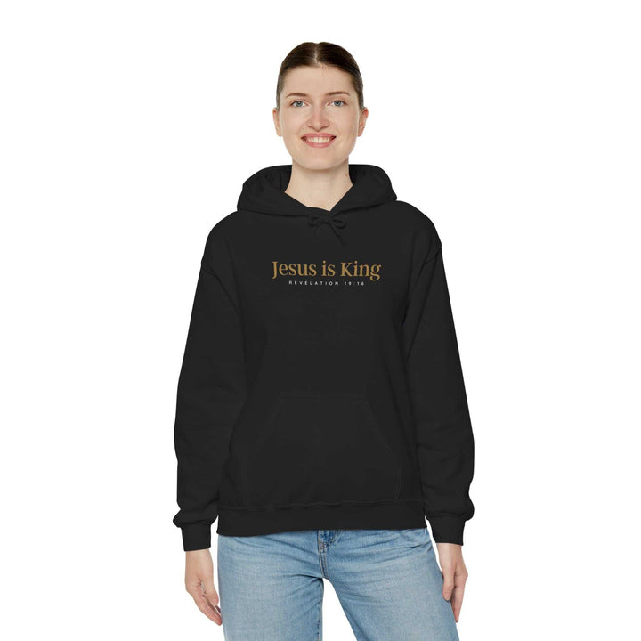 Black Jesus Is King Hoodie with gold embroidery