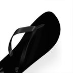 Black Love flip flops with cushioned EVA sole and black PVC strap