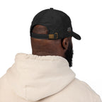 Black Never Give Up Cap made of 100% cotton corduroy