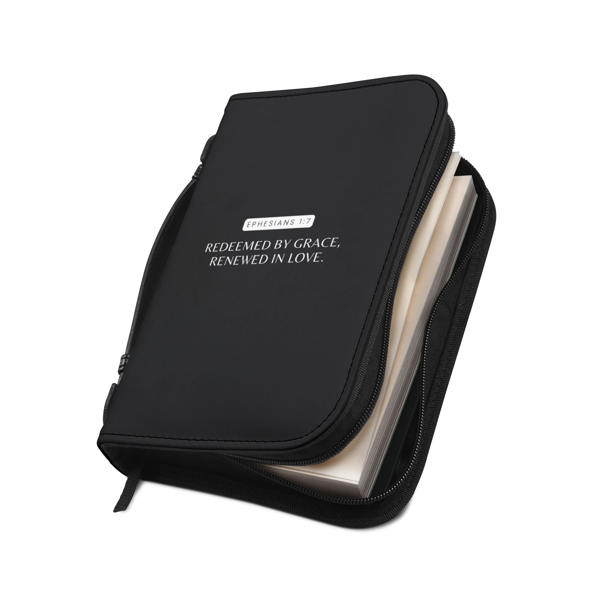 Black Redeemed Bible Cover with zipper