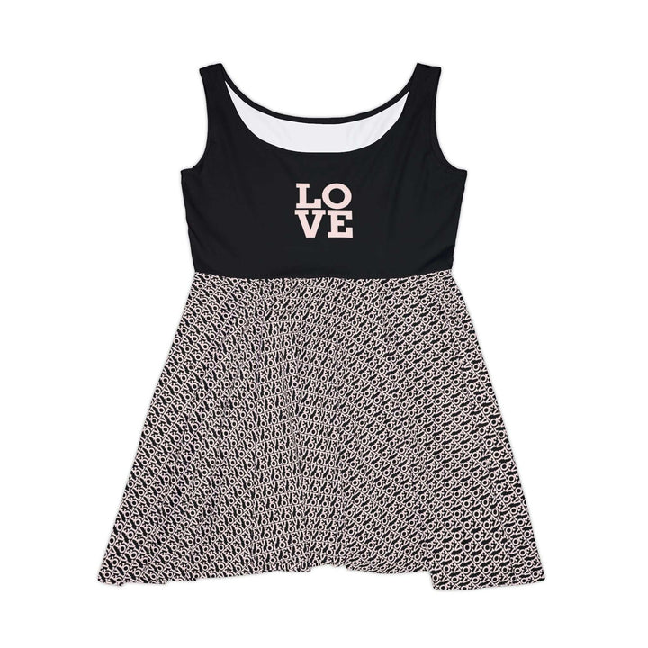 Black and white Love Skater Dress with sleeveless top