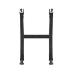 Black buckled carrying strap for picnic blanket with water-resistant cloth