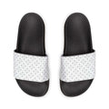 Black men's Christian sandals with white patterned neoprene straps