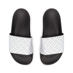 Black men's Christian sandals with white patterned neoprene straps