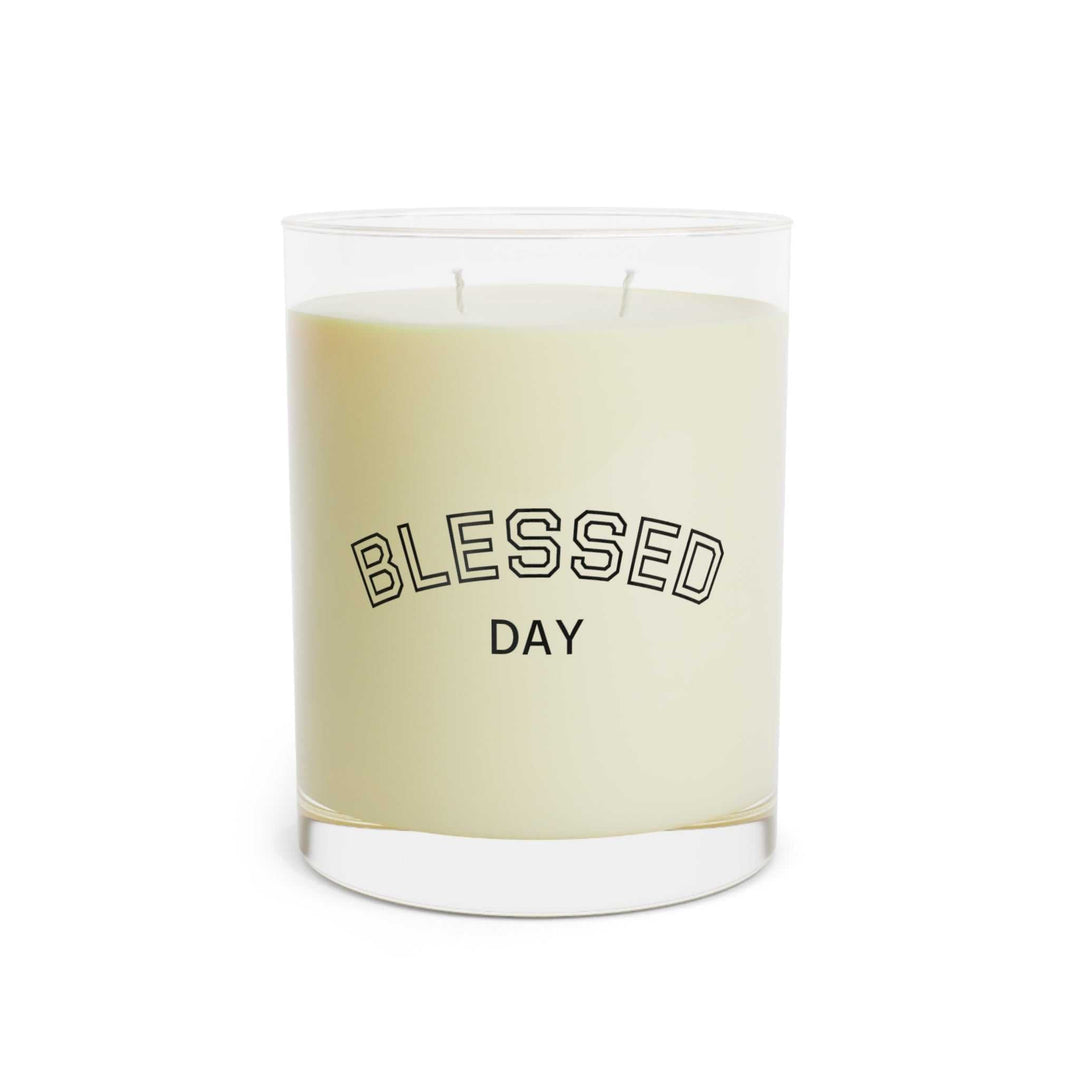 Blessed Day scented candle with dual wicks, soy wax, and positive energy design