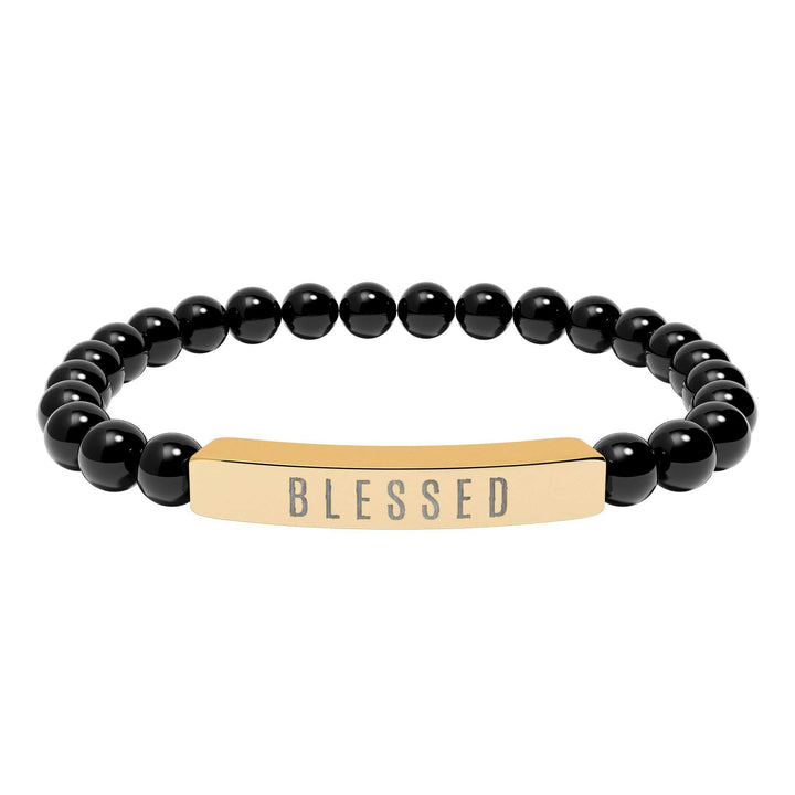 Blessed Stretch Bar Bracelet with inspirational text
