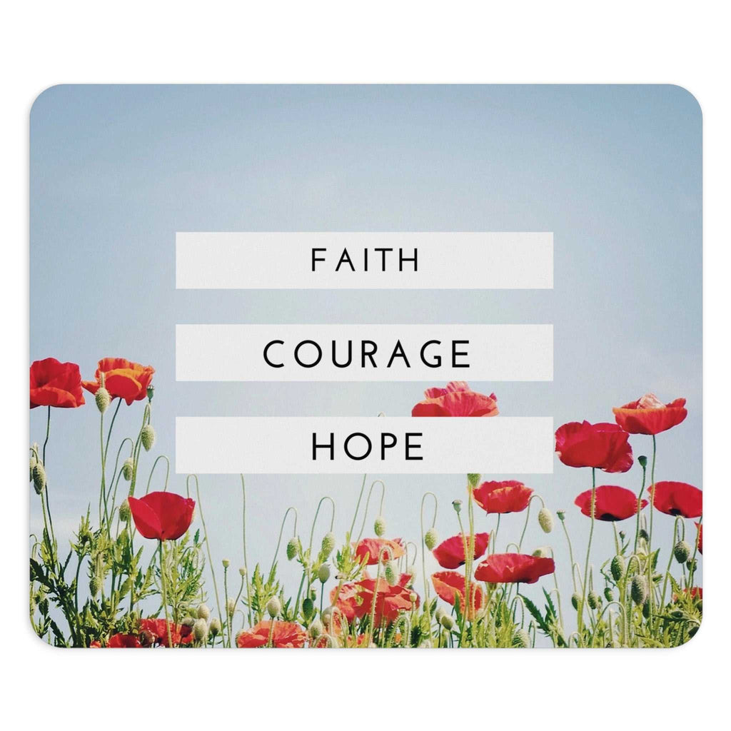 Bold in Hope mouse pad with faith, courage, and hope text