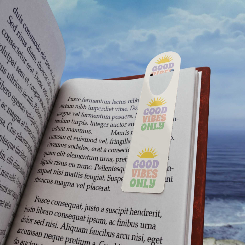 Bookmark with "Good Vibes Only" slogan