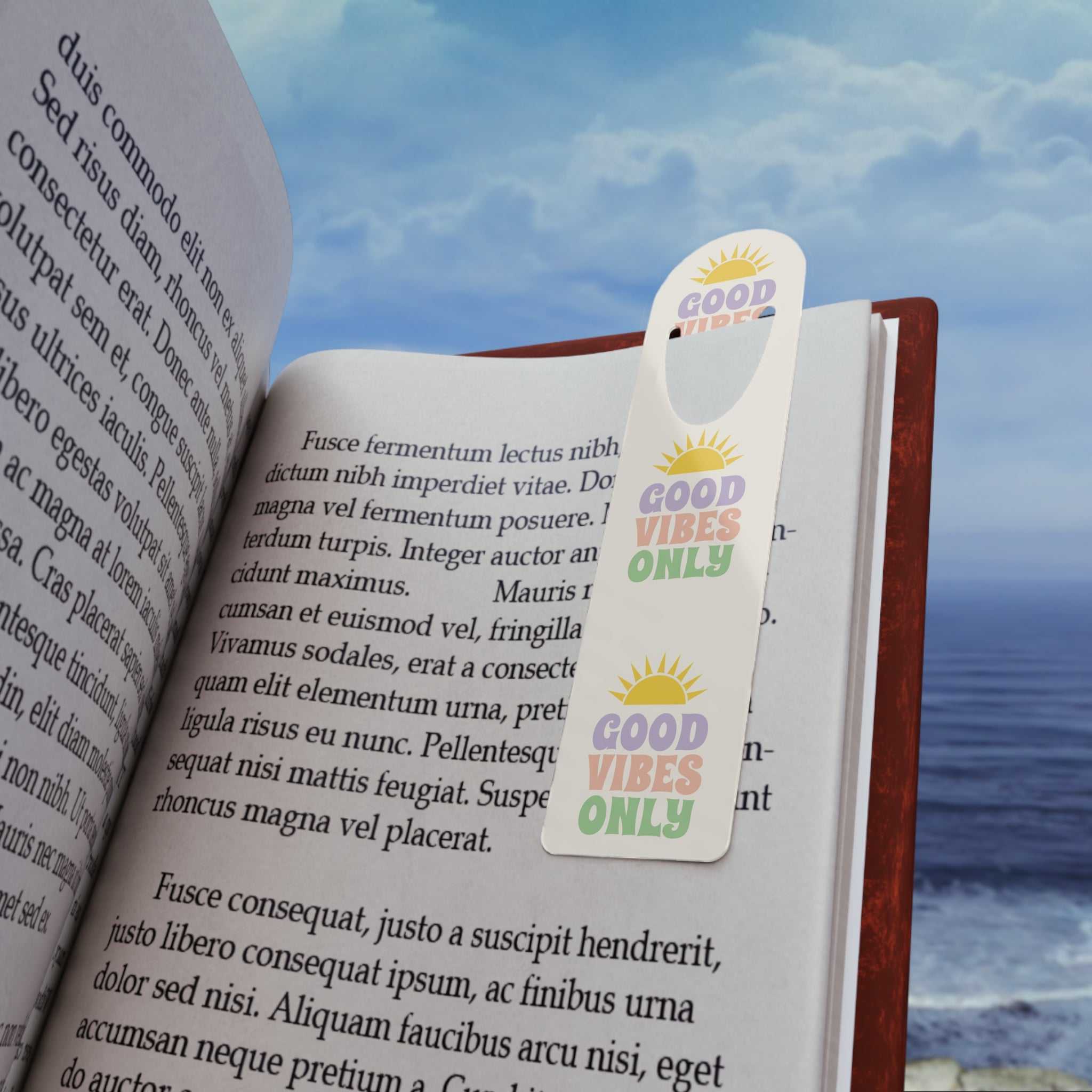 Bookmark with "Good Vibes Only" slogan
