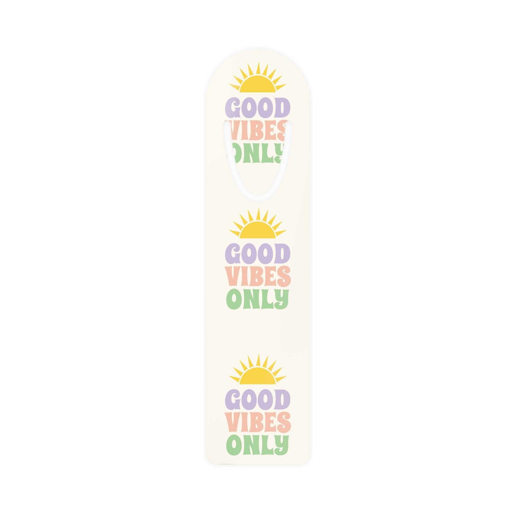 Bookmark with "Good Vibes Only" text and sun design