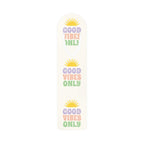 Bookmark with "Good Vibes Only" text and sun design